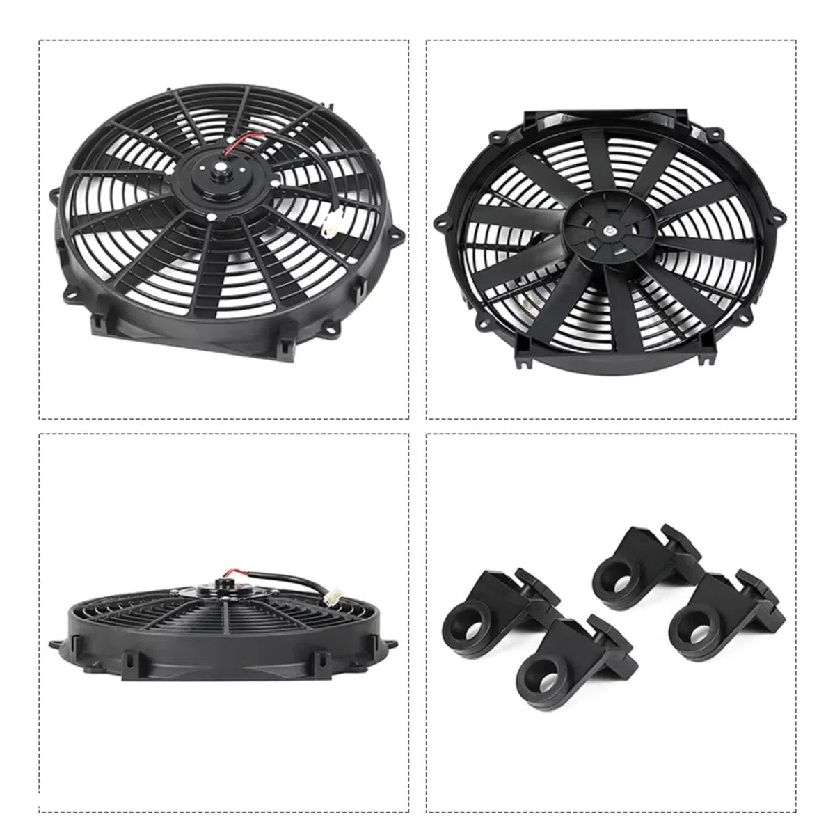 Voiture Ventilateur Radiateur 14 Pouces 12v 24v Universel Kits voiture