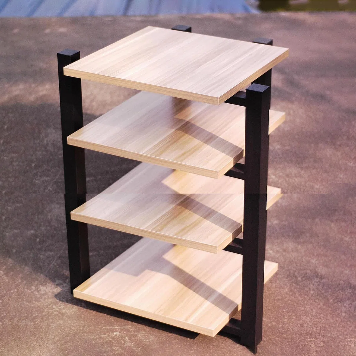 Générique Support de Sol pour Jeux vidéo - Meuble Audio stéréo, Support multimédia pour Enceintes, Tour d'angle pour Jeux vidéo, Salon et Studio d'enregistrement, Bois véritable (70x55x90cm)