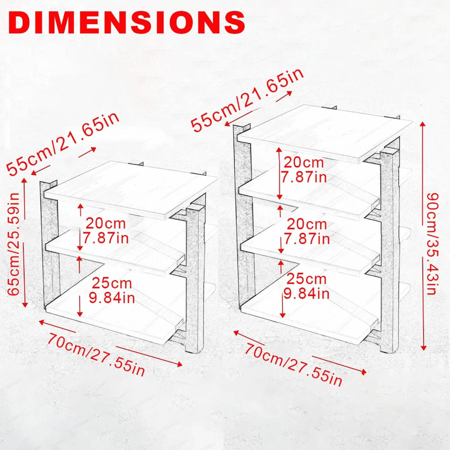 Générique Support de Sol pour Jeux vidéo - Meuble Audio stéréo, Support multimédia pour Enceintes, Tour d'angle pour Jeux vidéo, Salon et Studio d'enregistrement, Bois véritable (70x55x90cm)